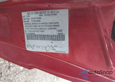 1999 Ford Mustang z USA, uszkodzony, nr VIN 1FAFP4441XF115407